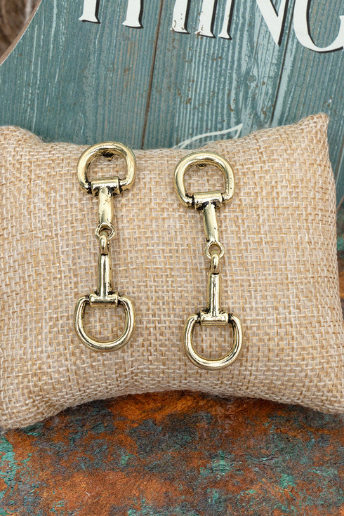 Saddle Society Goldtone Earrings