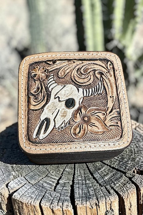 TIPI Dustbloom Steer Skull Black Small Travel Jewelry Box