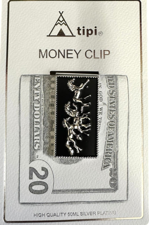 Wild Horses Silvertone Money Clip