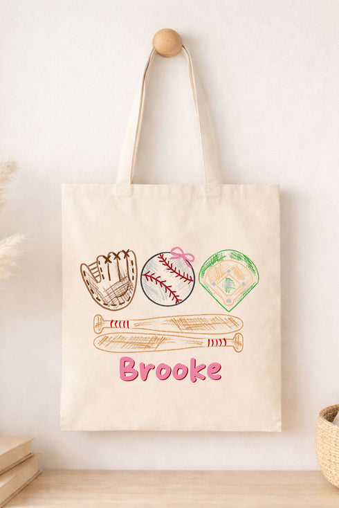 Personalized Grand Slam Kid Small Canvas Tote *Personalize Your Name