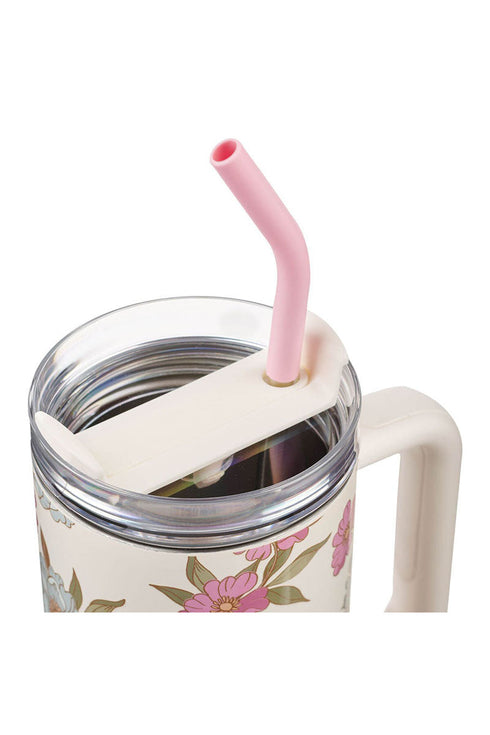 Everything Beautiful Whimsical Blooms 40 oz Tumbler with Straw