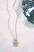 Happy Flower Silvertone Necklace