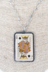 Blackjack King Silvertone Necklace