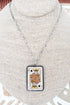 Blackjack King Silvertone Necklace