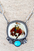 Breakaway Bronco Silvertone Necklace