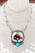 Breakaway Bronco Silvertone Necklace