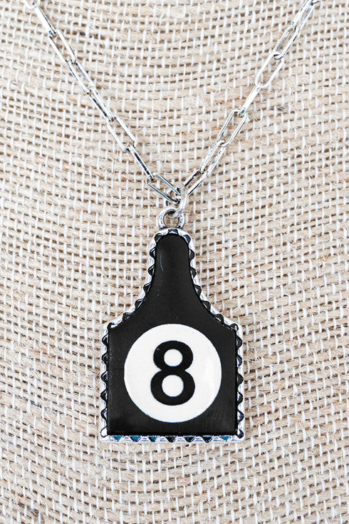 Rogue Eight Tag Silvertone Necklace