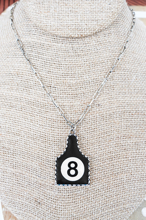 Rogue Eight Tag Silvertone Necklace
