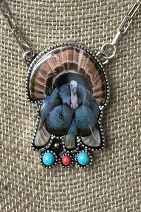 Timberland Turkey Silvertone Necklace