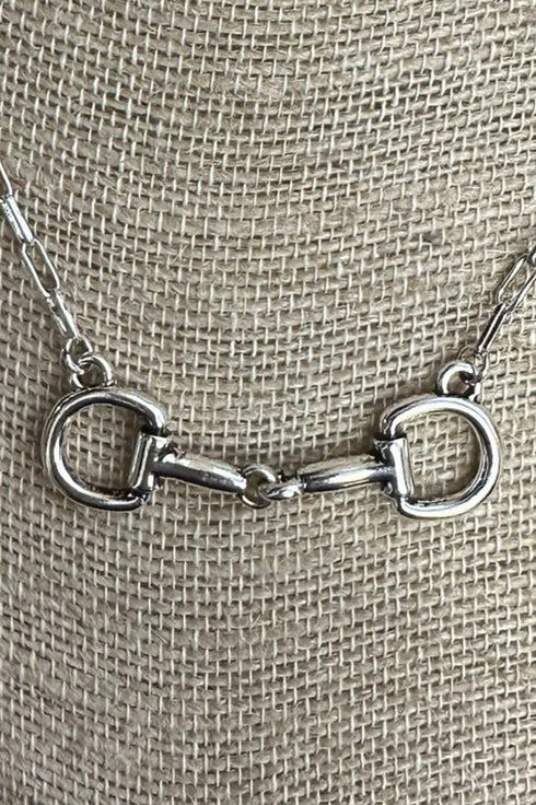 Bridle Line Silvertone Necklace