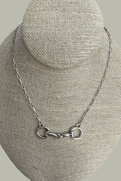 Bridle Line Silvertone Necklace