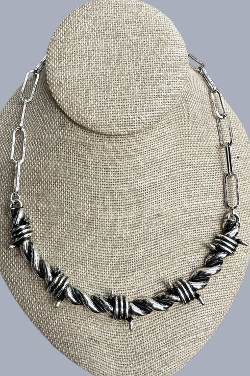 Blackthorn Crest Silvertone Necklace