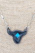Shadow Deal Cow Silvertone Necklace