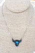 Shadow Deal Cow Silvertone Necklace