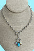 Turquoise & Iridescent Tack Luxe Necklace