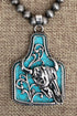 Turquoise Stoneforge Steer Silver Pearl Necklace