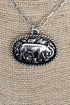 Rustic Roamer Pig Silvertone Necklace