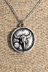 Iridescent Steer Spirit Silvertone Necklace