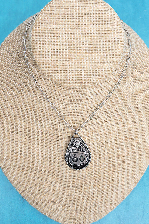 Route 66 Reign Silvertone Necklace