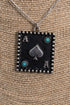 Shadow Ace Turquoise & Silvertone Necklace