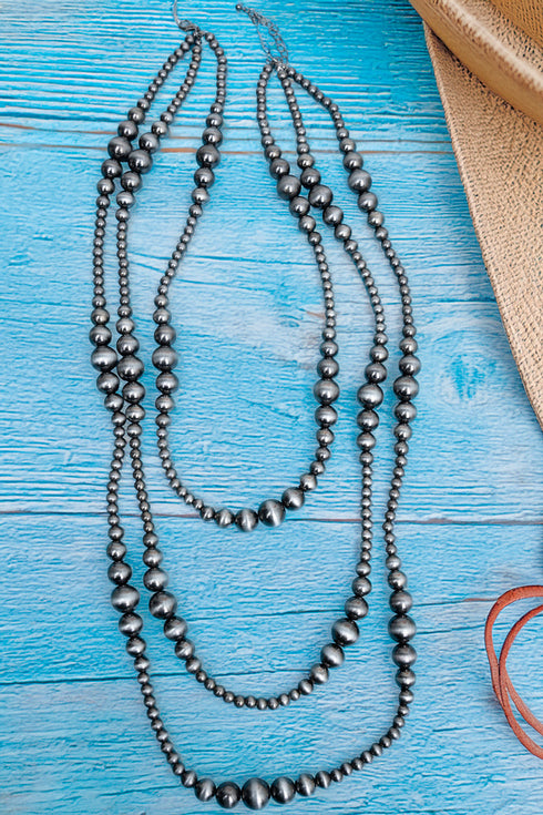 Sedona Shadow Silver Pearl Layered Necklace