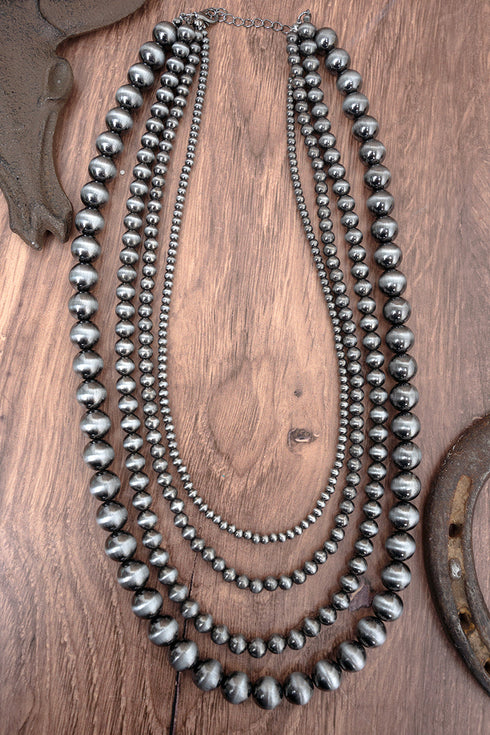Silver Prairie Pearls Layered Necklace