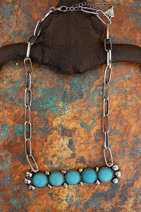 Desert Duststone Silvertone Necklace