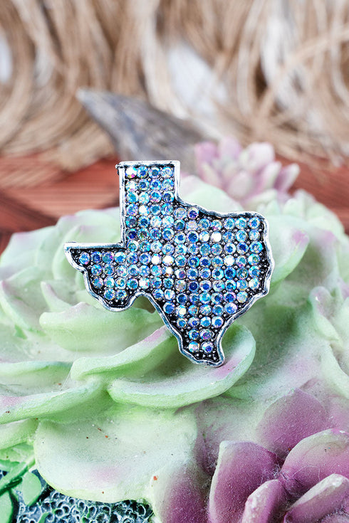 Iridescent Lone Star Luxe Silvertone Ring