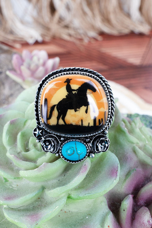 Into The Sunset Silvertone Ring