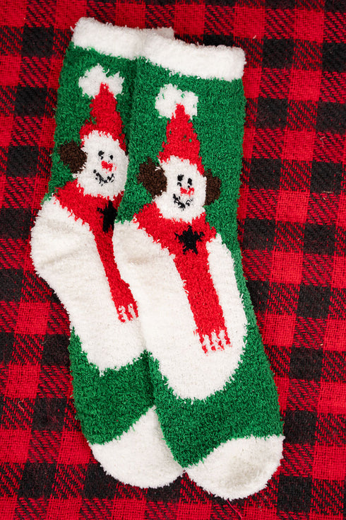 Feeling Frosty Snowman Fuzzy Socks