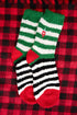 Deck The Halls Striped Fuzzy Socks