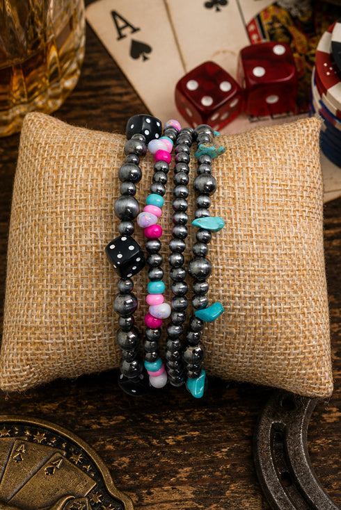 Let It Roll Multi-Color and Silver Pearl Beaded Band for Smart Watch, 38mm-41mm