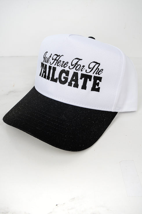 Just Here For The Tailgate Embroidered Five Panel Twill Cap