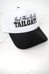 Just Here For The Tailgate Embroidered Five Panel Twill Cap