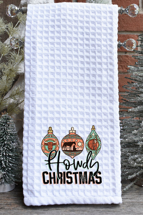 Howdy Horse Christmas Waffle Kitchen Towel