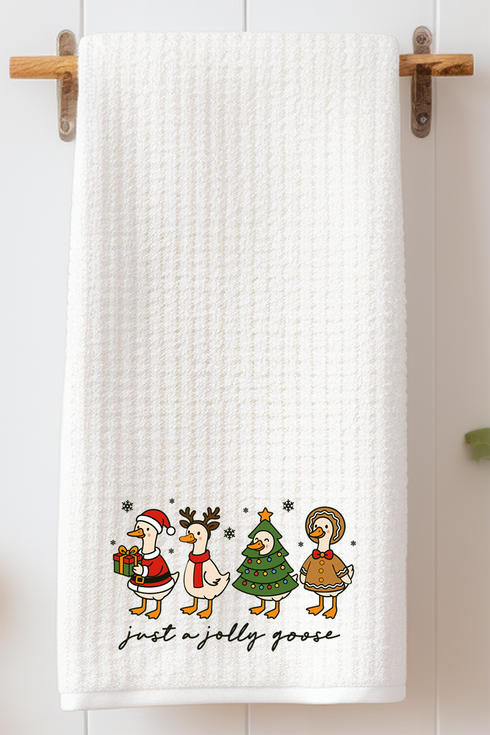 Just A Jolly Goose Waffle Kitchen Towel