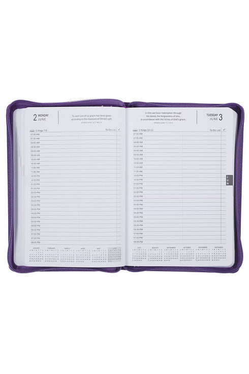 2025 Be Still and Know Purple LuxLeather Zippered Executive Planner