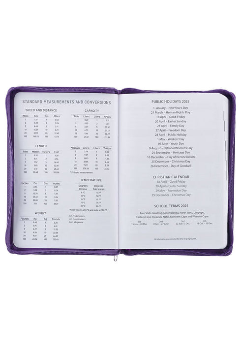2025 Be Still and Know Purple LuxLeather Zippered Executive Planner