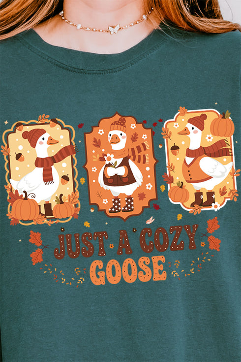 Just A Cozy Goose Comfort Colors Heavyweight Long Sleeve T-Shirt