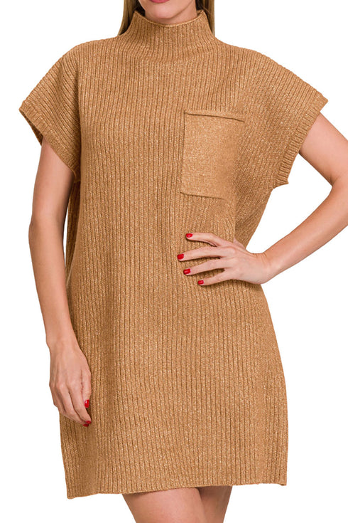Burlington Deep Camel Mock Neck Sweater Dress