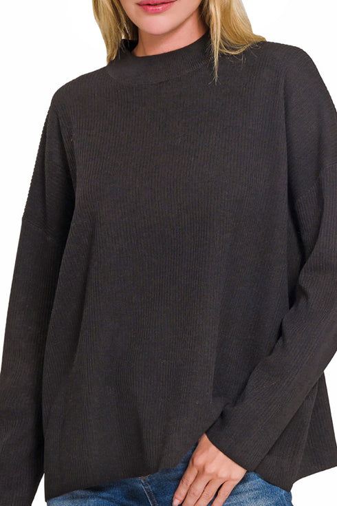Cool Valley Black Mock Neck Sweater