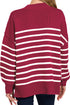 Opposites Attract Cabernet Striped Exposed Seam Sweater