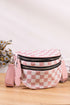 Globetrotter Light Rose Checkered Crossbody Waist Bag