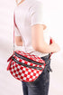 Globetrotter Red Checkered Crossbody Waist Bag