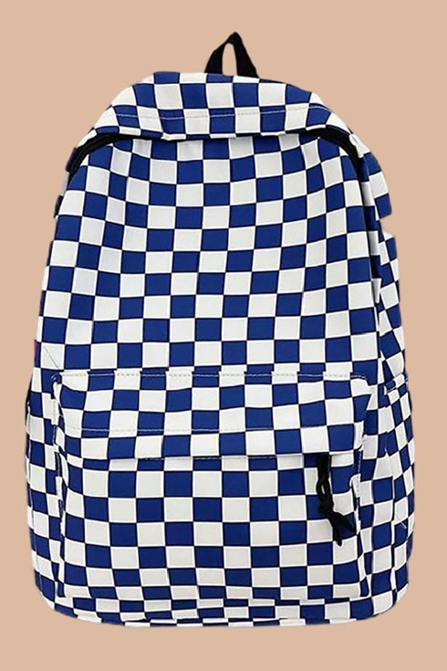 Blue Check Me Out Backpack