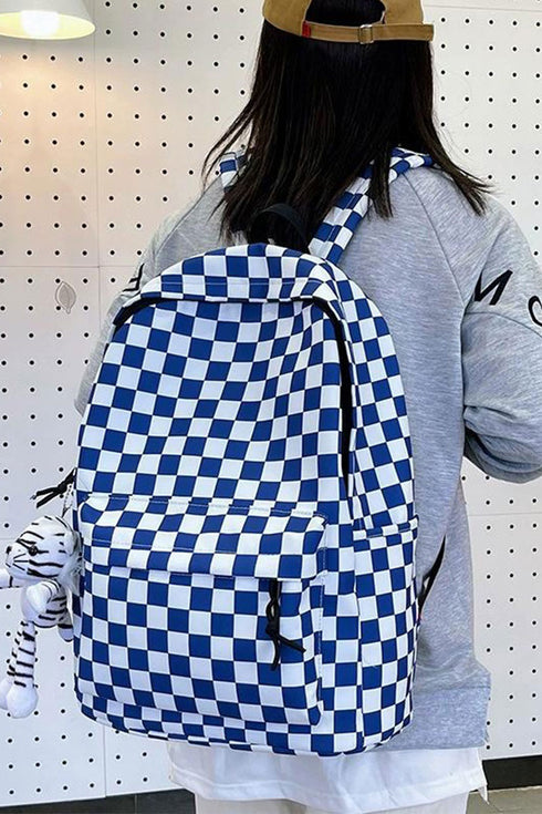 Blue Check Me Out Backpack
