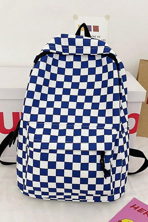 Blue Check Me Out Backpack