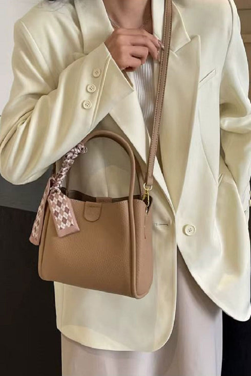 Tie Things Together Ash Mocha Faux Leather Tote