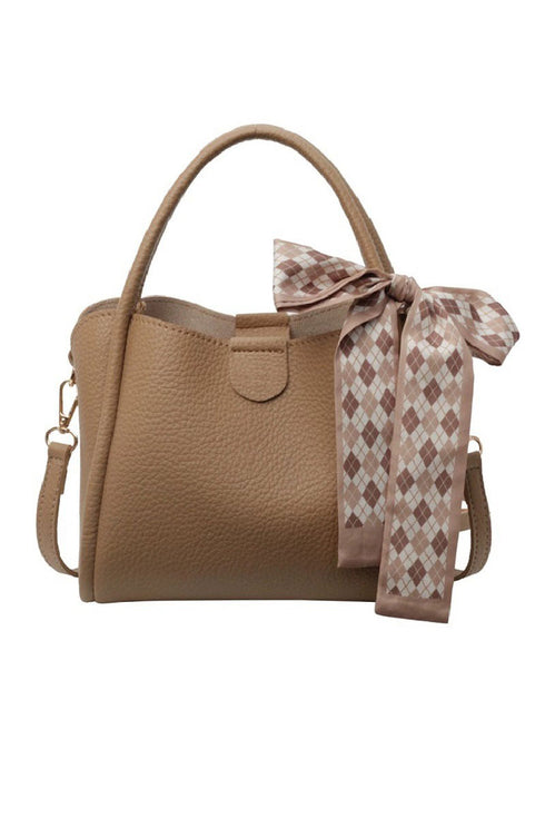 Tie Things Together Ash Mocha Faux Leather Tote