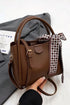 Tie Things Together Brown Faux Leather Tote